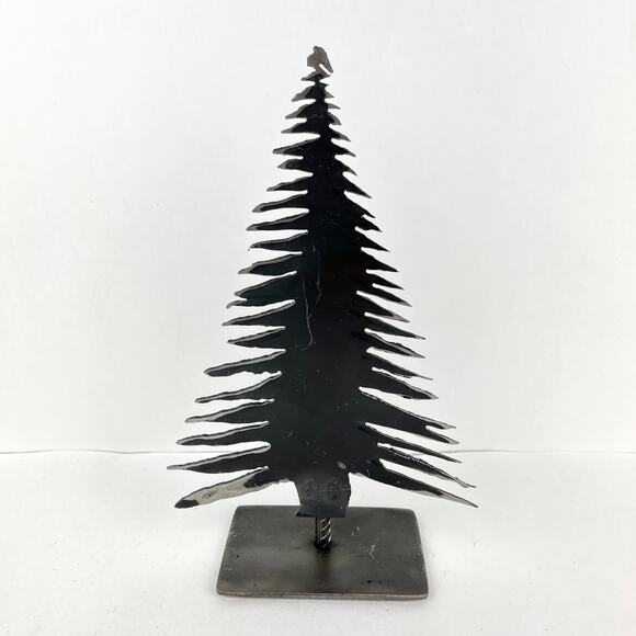 Artisan Torch Cut Steel Christmas Tree Table Top - Picture 1 of 8